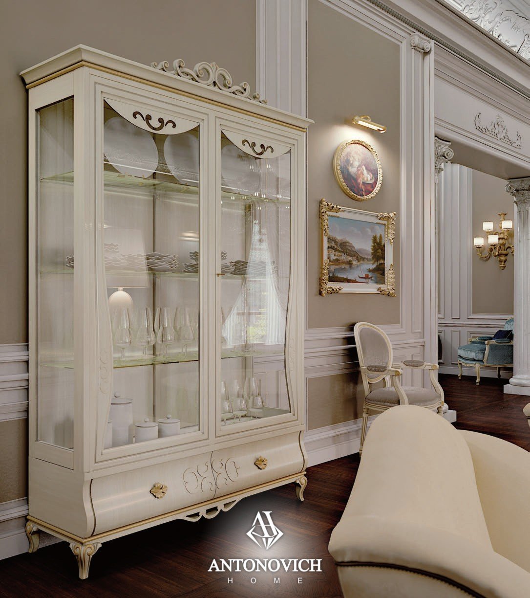 Витрина 2-х дверная  коллекции House of art COMO фабрики Carpanese Home
