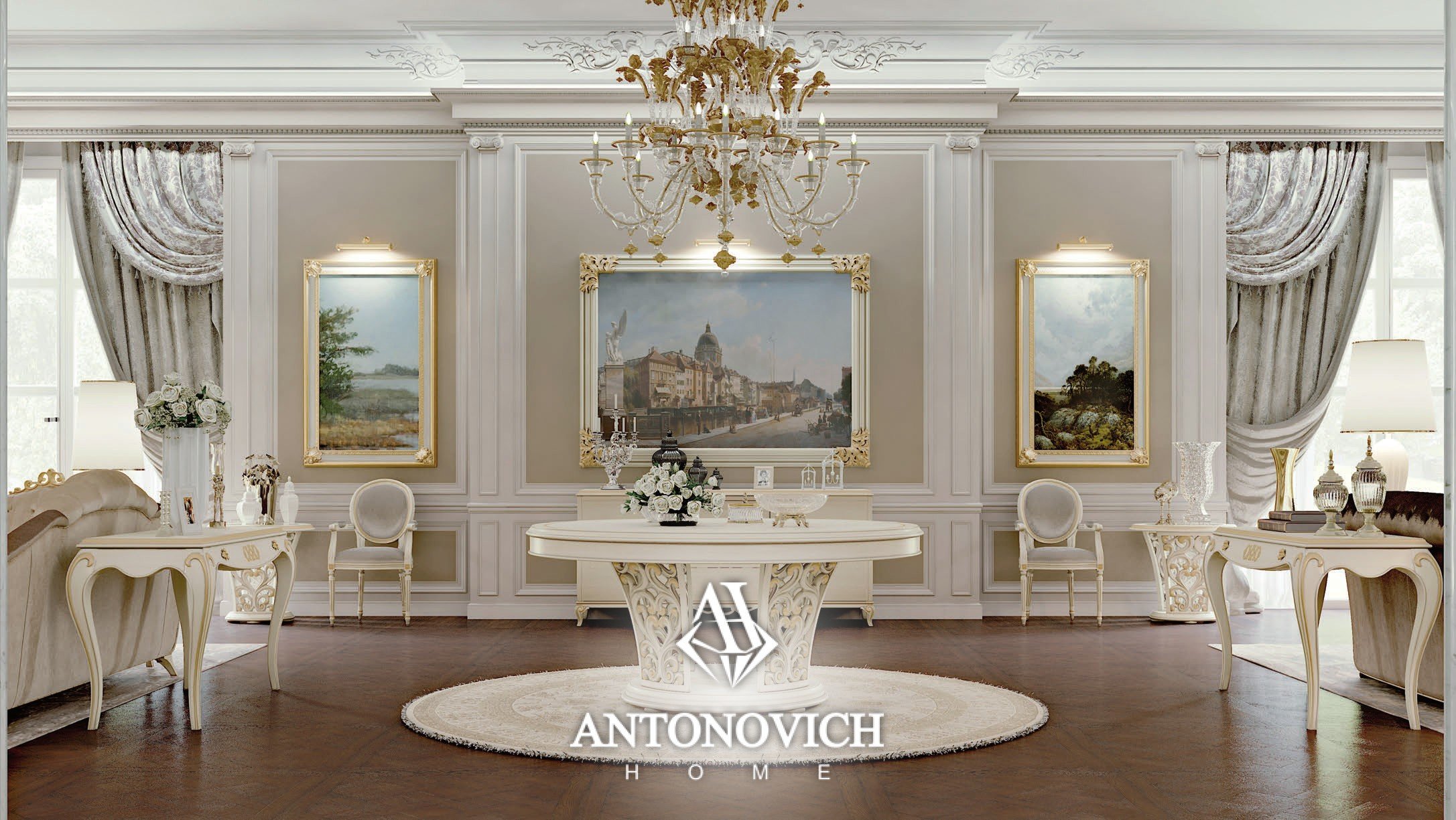 Итальянский круглый стол коллекции House of art COMO фабрики Carpanese Home