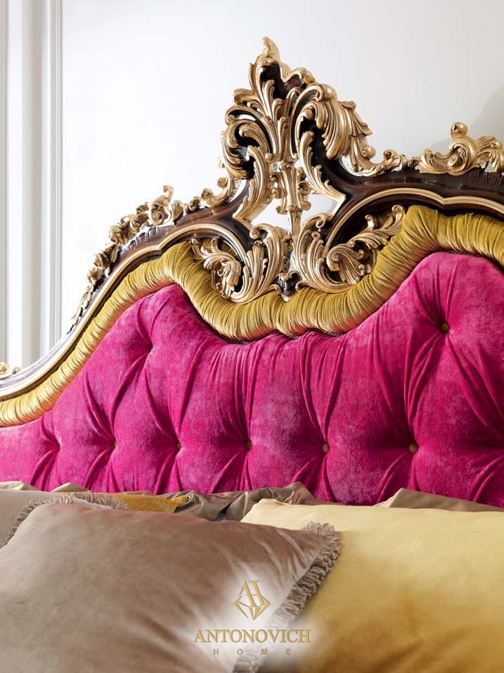 Изголовье кровати CEPPI, орех, резьба по дереву, позолота