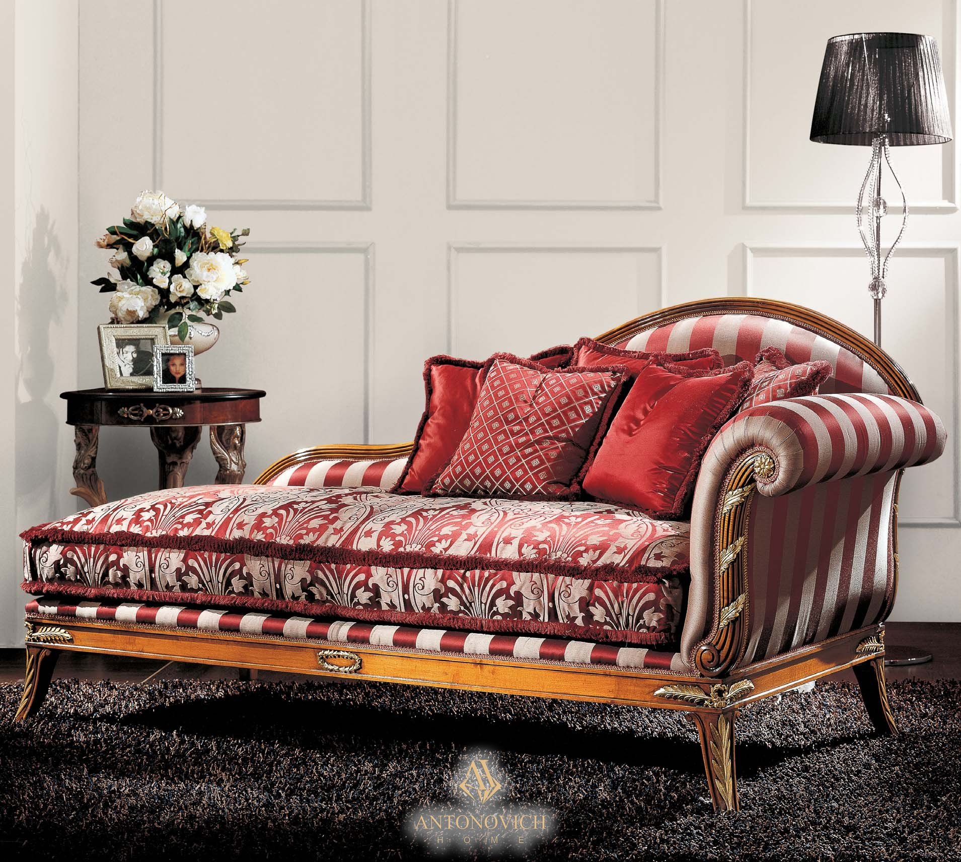 Кушетка Venice CEPPI STYLE, орех, лак, позолота