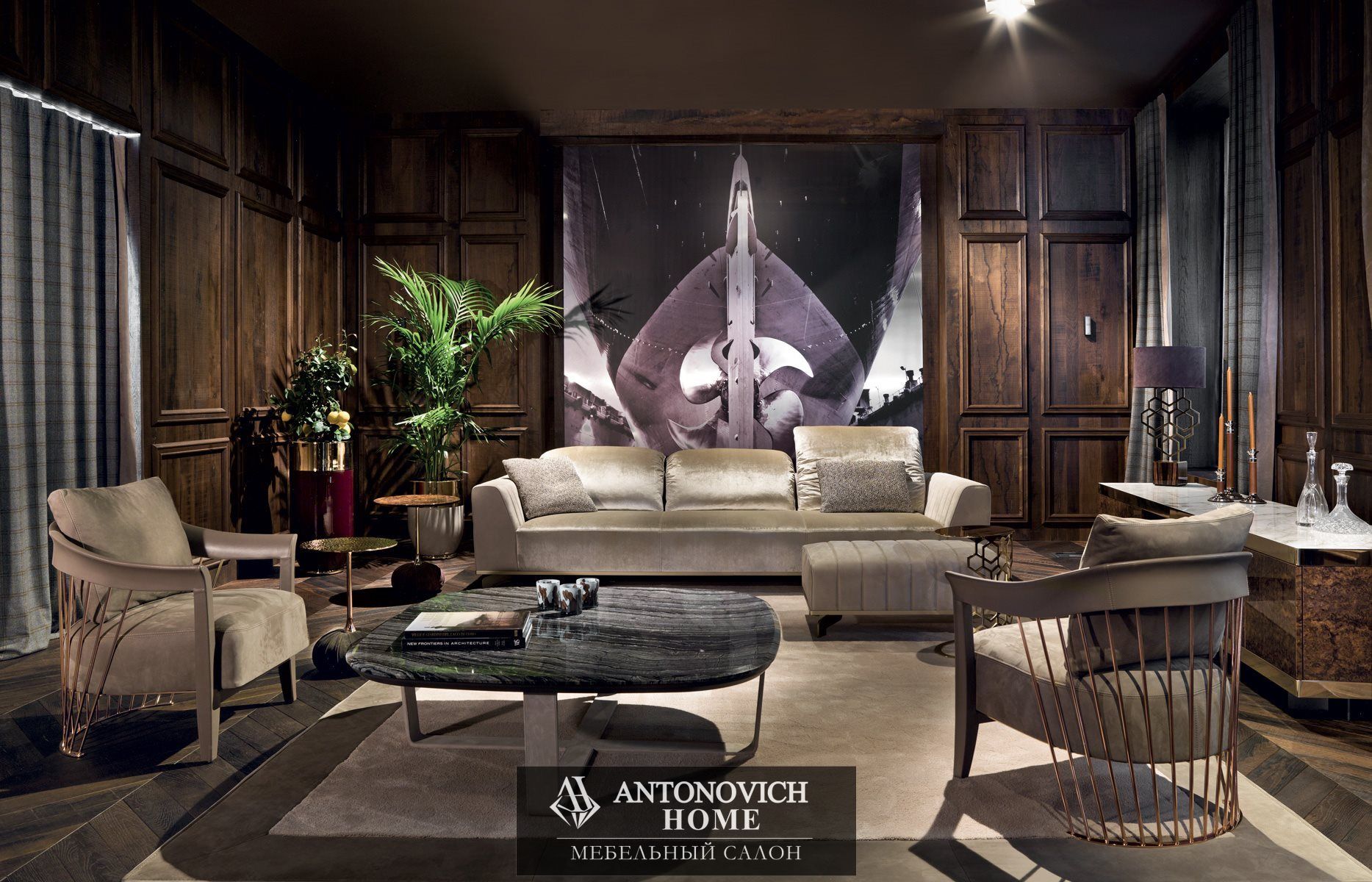 Гостиная с диванами  Longhi модель Sheffield