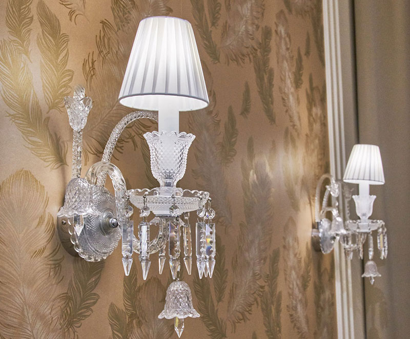 Бра хрустальные с абажурами