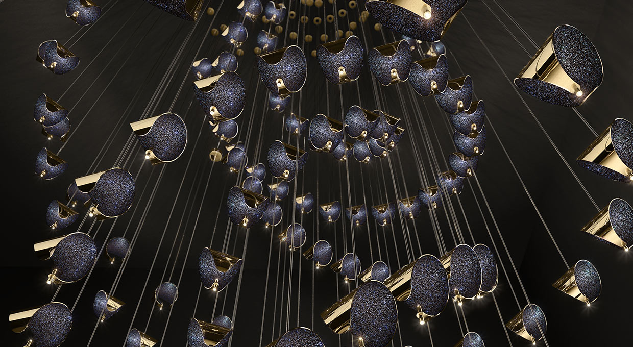 Светильники Marchettiil Iluminazione в интерьере гостиной